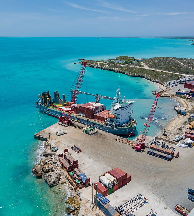 Berth works and laydown area at South Dock
