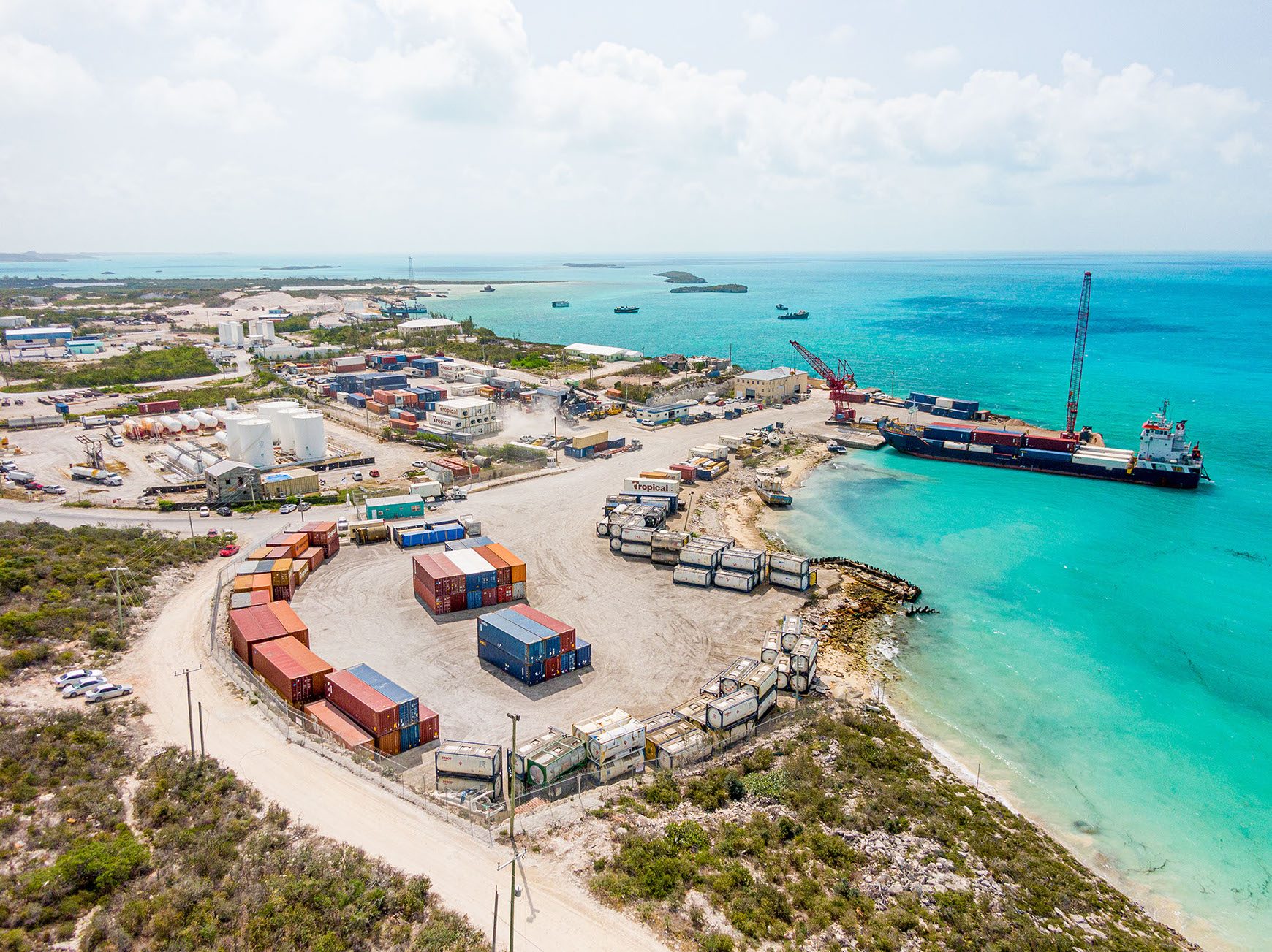 Aerial view of the Port of Providenciales
